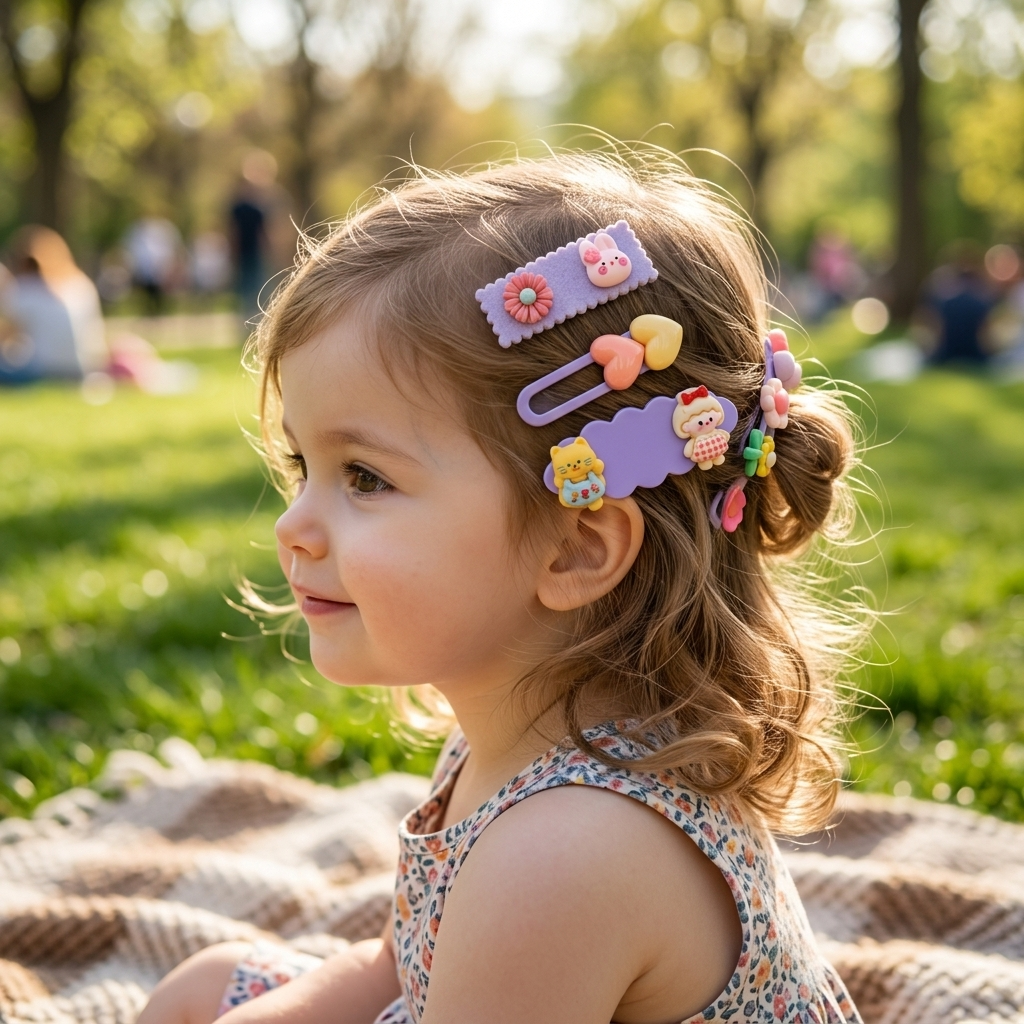 20PCS Cartoon Hair Clips, Colorful Hairpins for Girls, Snap Clips