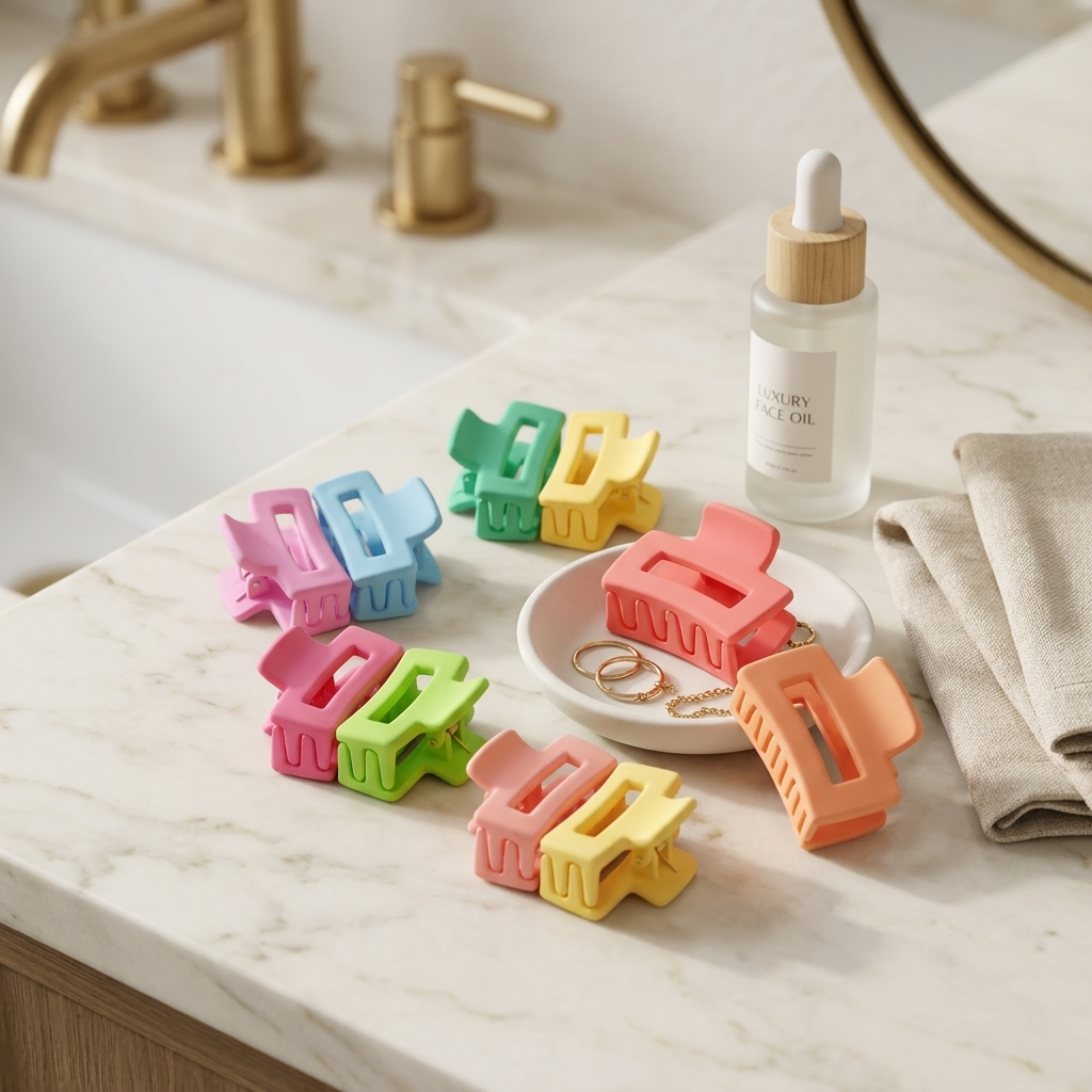 Mini Matte Hair Claw Clips – Pastel Assorted Colors, Non-Slip Jaw Accessories