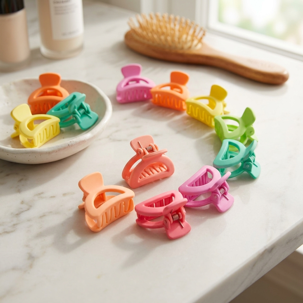 Mini Pastel Hair Claw Clips – Matte Finish Y2K Hair Accessories
