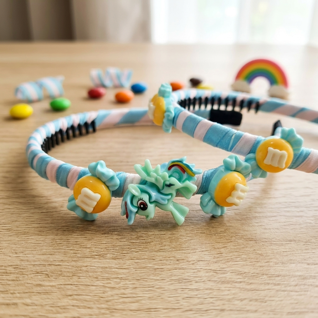 Pastel Unicorn Candy Headband | Whimsical Kawaii Hair Accessory, Girls Gift