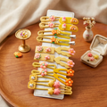 Yellow Hair Clips Set – Kawaii Flower, Star, Rainbow Barrettes for Girls, Pastel Hair Accessories