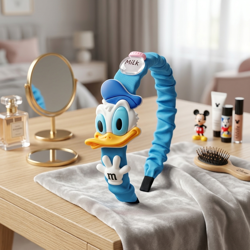Donald Duck Character Headband, Playful Blue Hair Accessory for Girls
