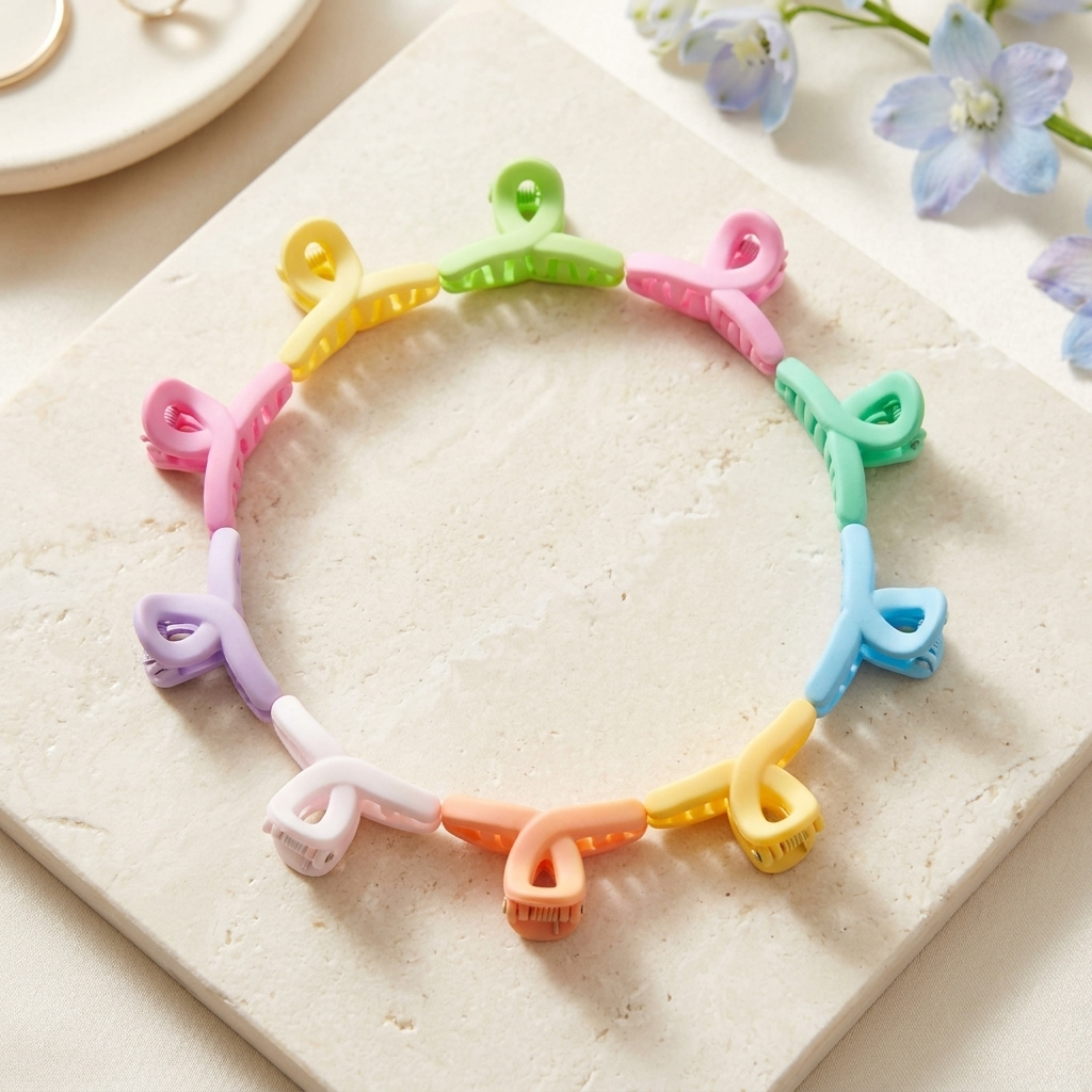 Mini Pastel Hair Claw Clips – Assorted Colors for Kids & Teens Styling