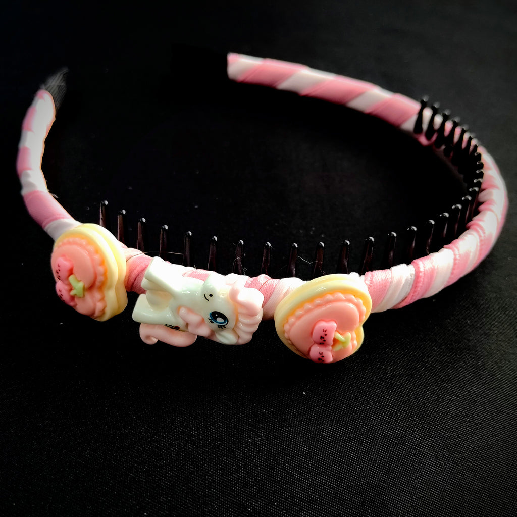 Pink Unicorn Headband with Macaron Charms – Kawaii Hair Accessory for Girls