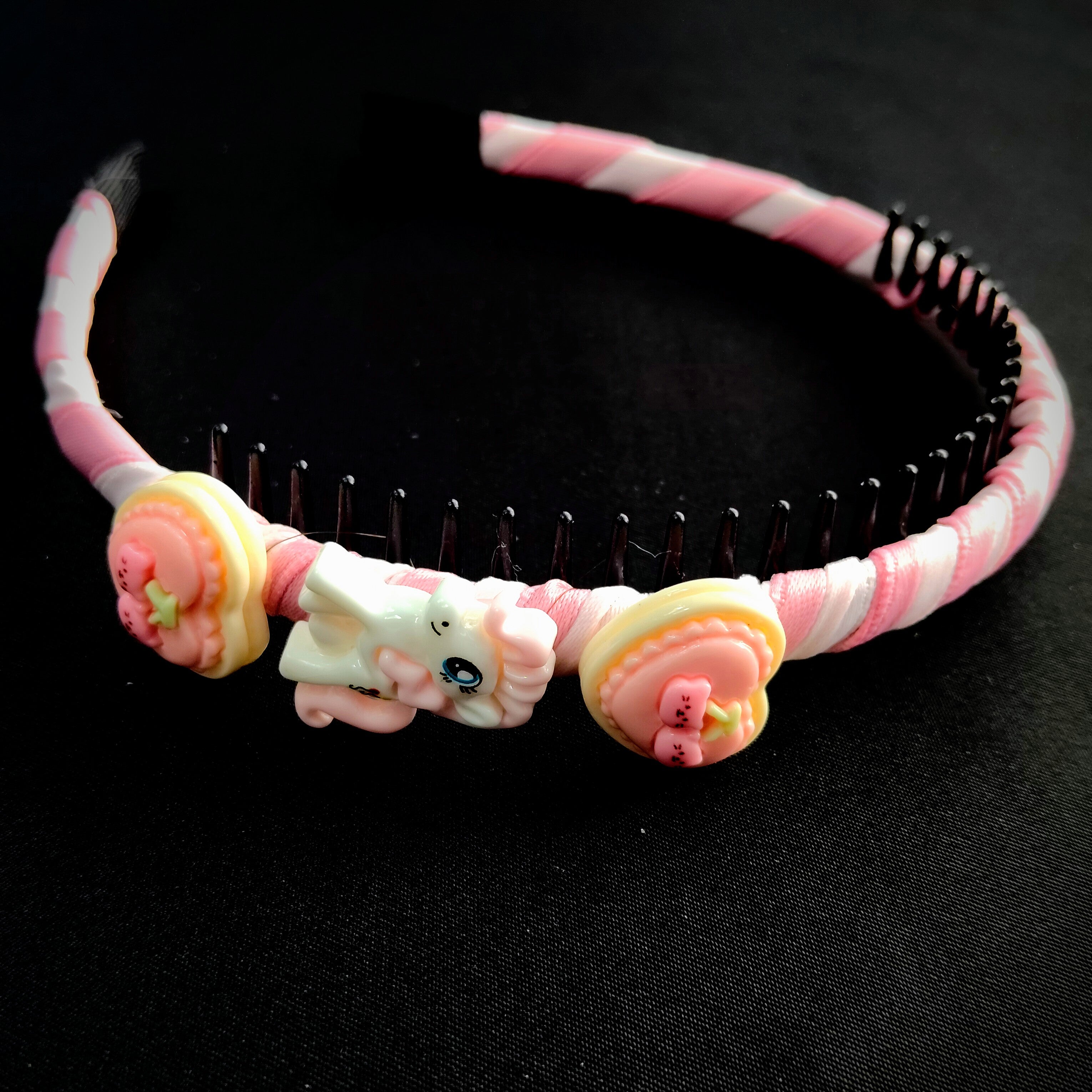 Pink Unicorn Headband with Macaron Charms – Kawaii Hair Accessory for Girls