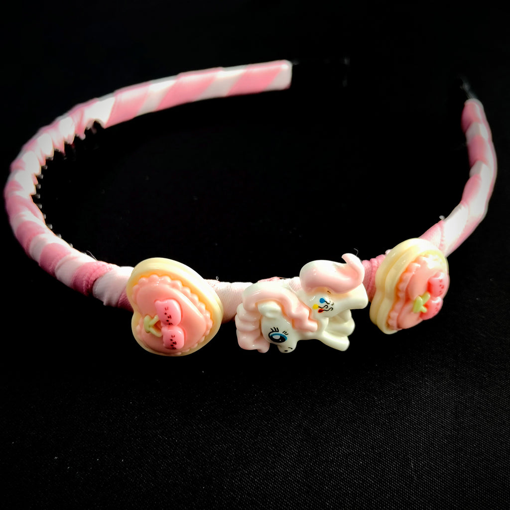 Pink Unicorn Headband with Macaron Charms – Kawaii Hair Accessory for Girls