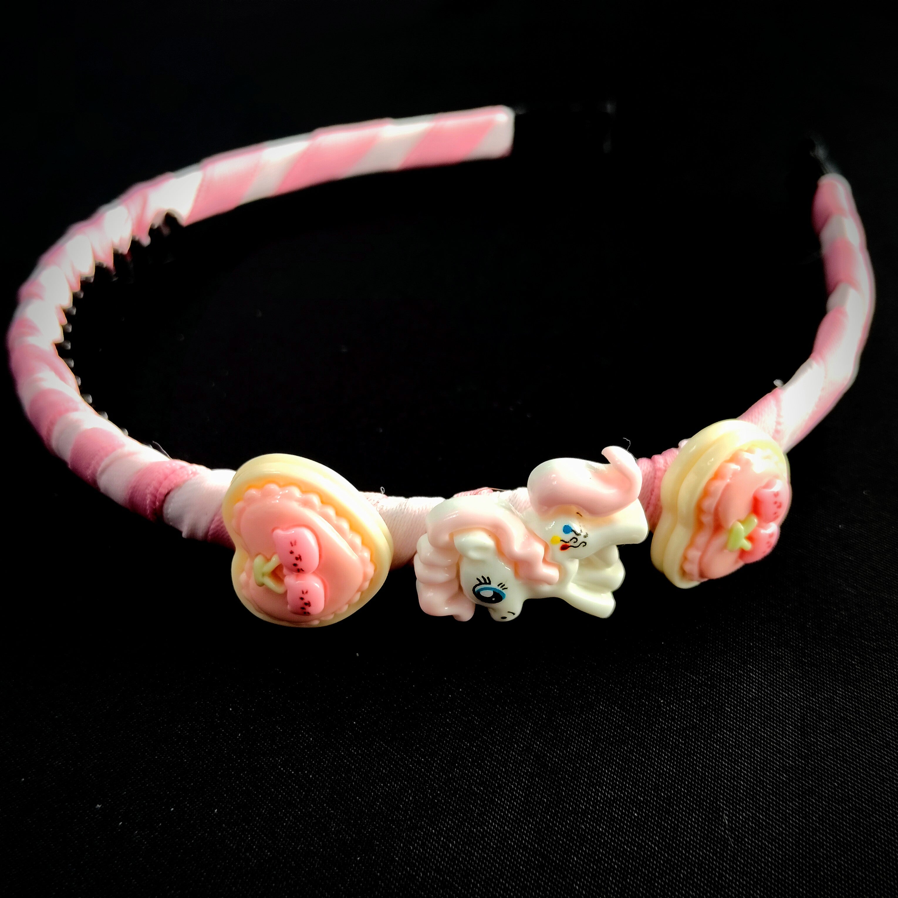 Pink Unicorn Headband with Macaron Charms – Kawaii Hair Accessory for Girls