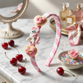 Pink Unicorn Headband with Macaron Charms – Kawaii Hair Accessory for Girls