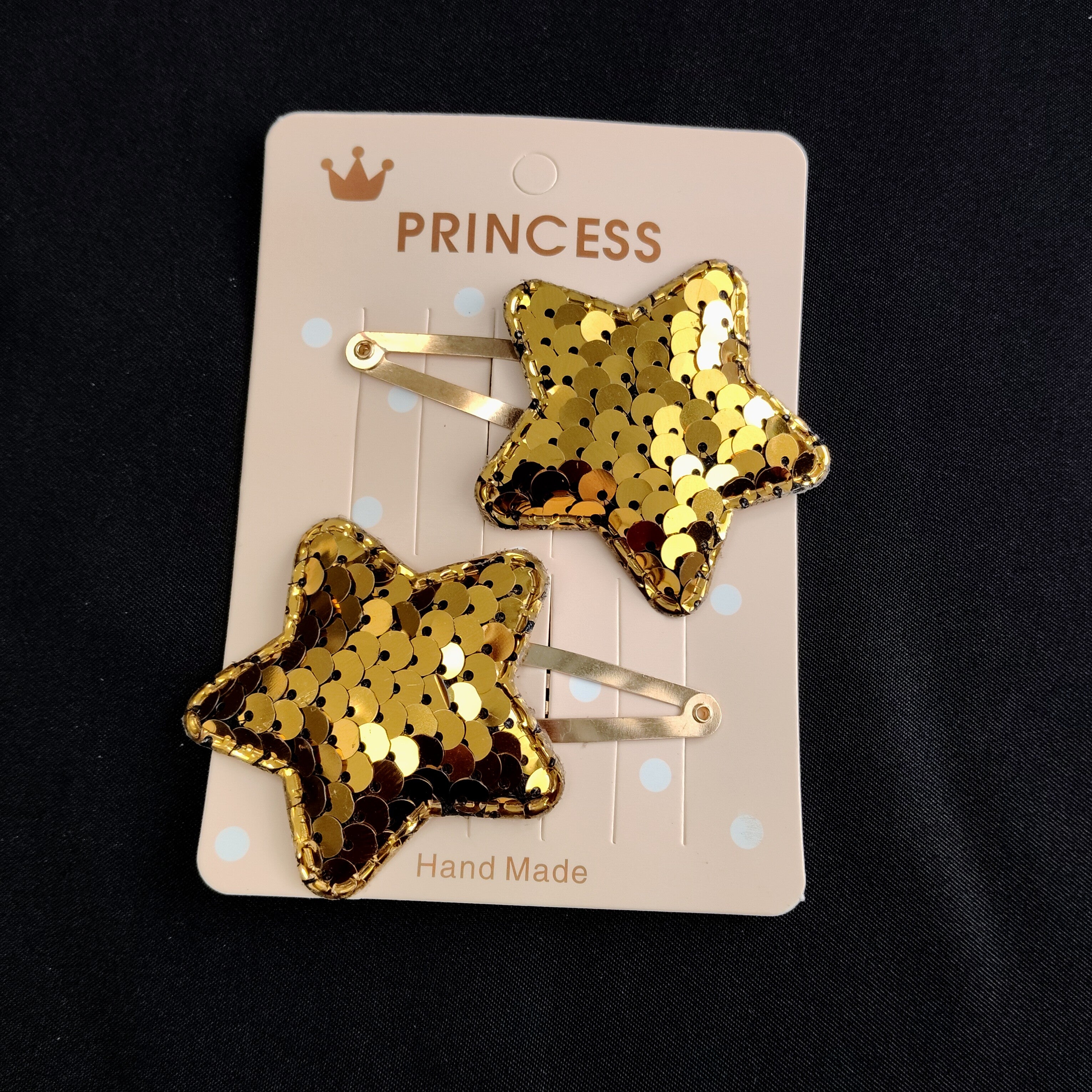 Sparkly Sequin Star Hair Clips for Girls – Handmade Princess Hair Accessories