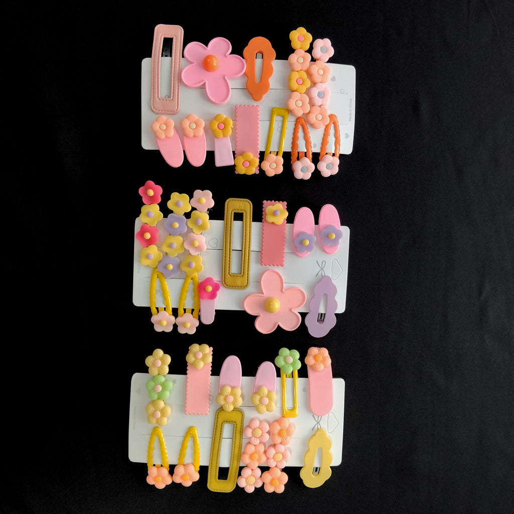 12 PCS Colorful Flower Hair Clips Set – Pastel Barrettes for Kids & Adults, Girls Accessories