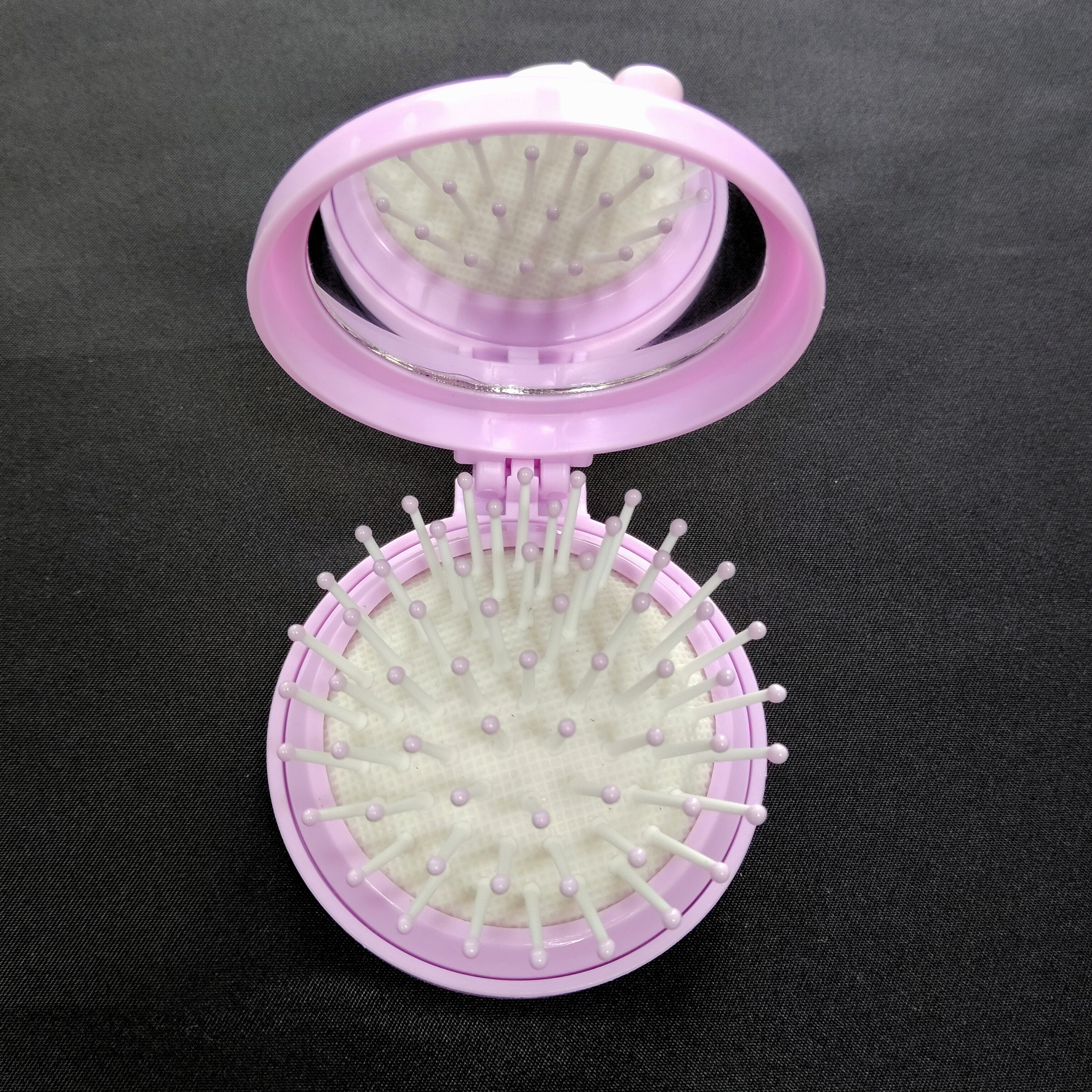 Folding Hair Brush with Mirror – Cartoon Unicorn Detangling Comb (Travel Size)