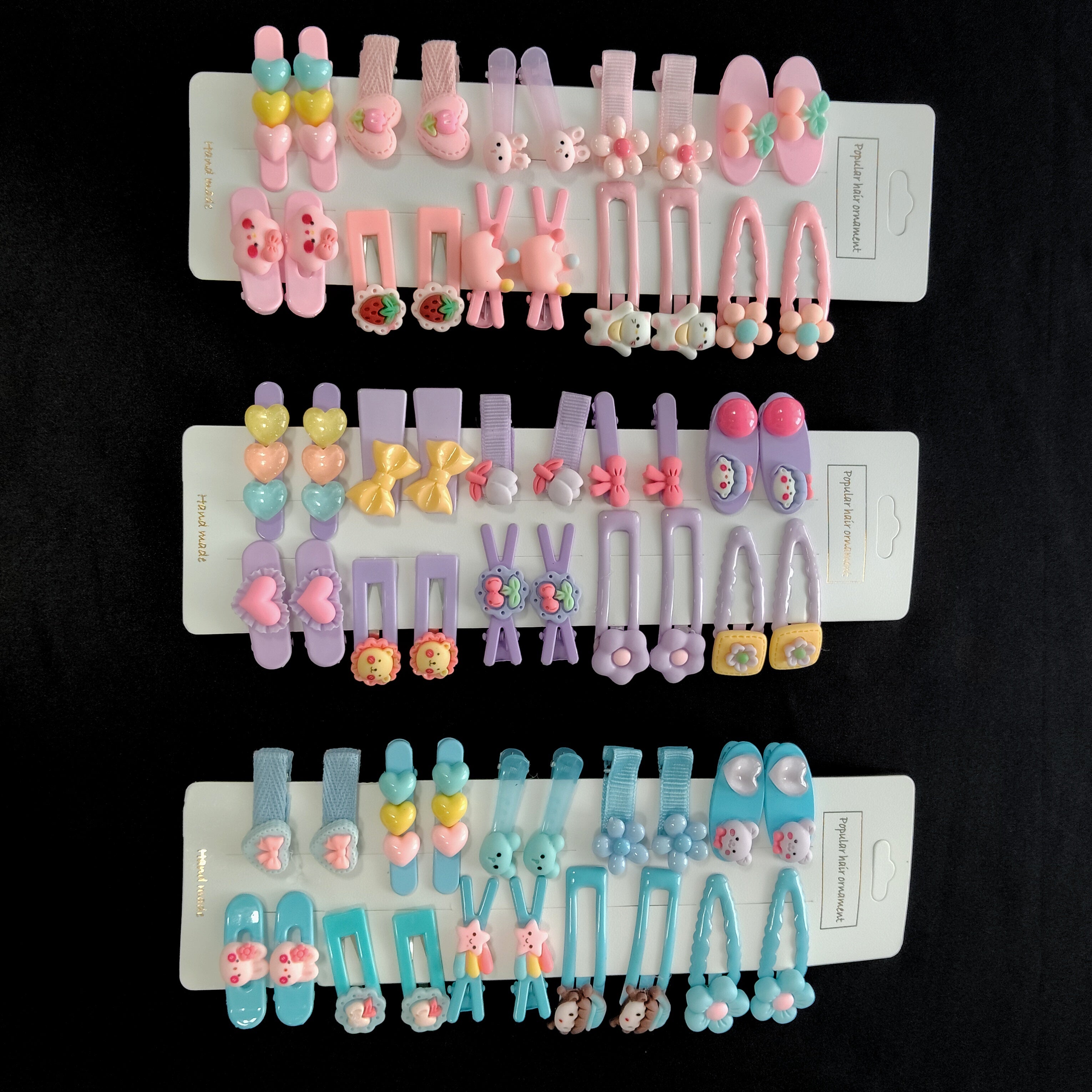 20PCS Kawaii Hair Clips, Colorful Hairpins for Girls, Snap Clips