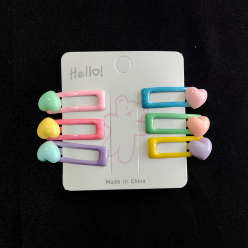 Cute Colorful Hair Clips Set for Girls – Pastel Star, Heart & Candy Snap Hair Pins, Kids Hair Accessories Pack