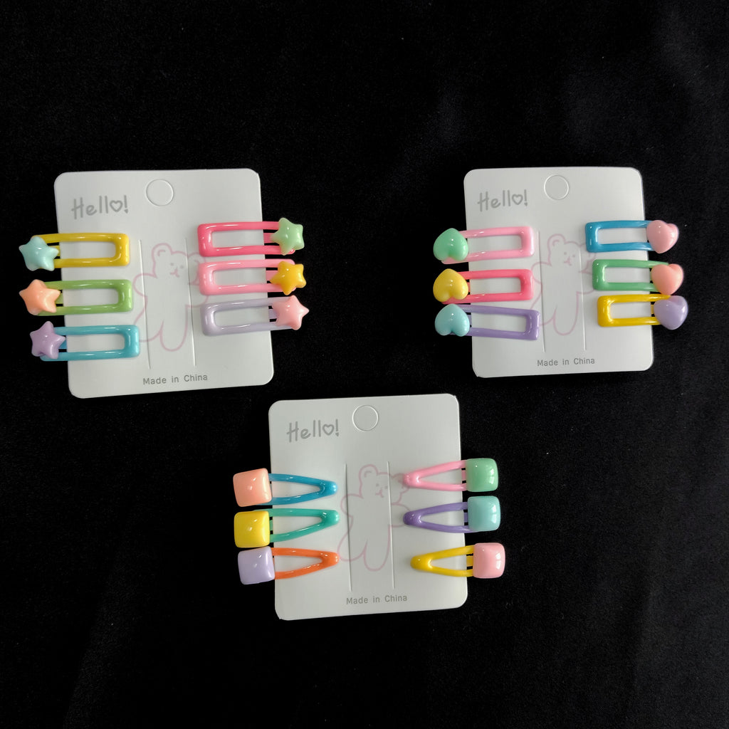 Cute Colorful Hair Clips Set for Girls – Pastel Star, Heart & Candy Snap Hair Pins, Kids Hair Accessories Pack