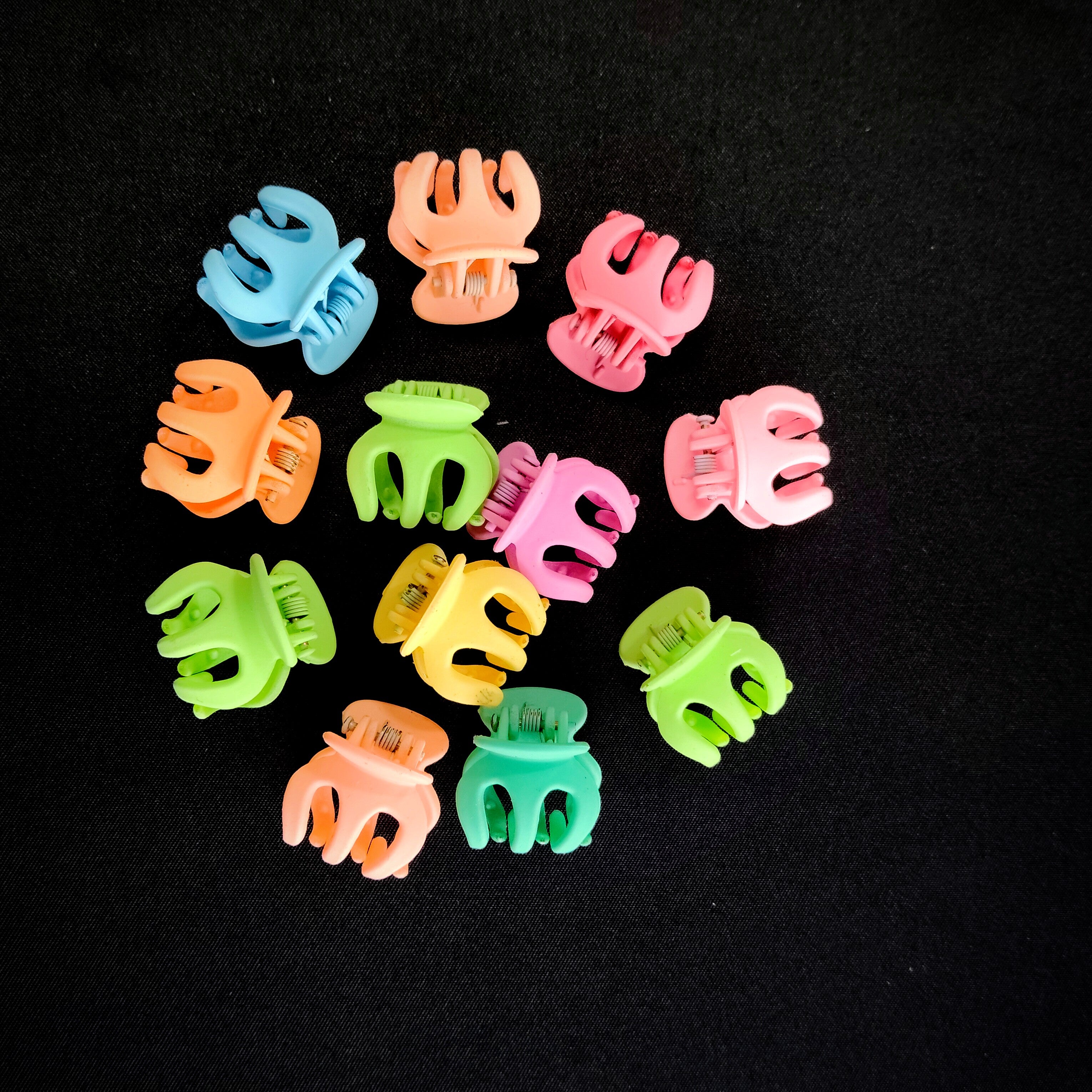 Set of 12 Mini Pastel Hair Claw Clips for Women & Girls | Cute Small Jaw Clips | Colorful Hair Accessories for Thin Hair