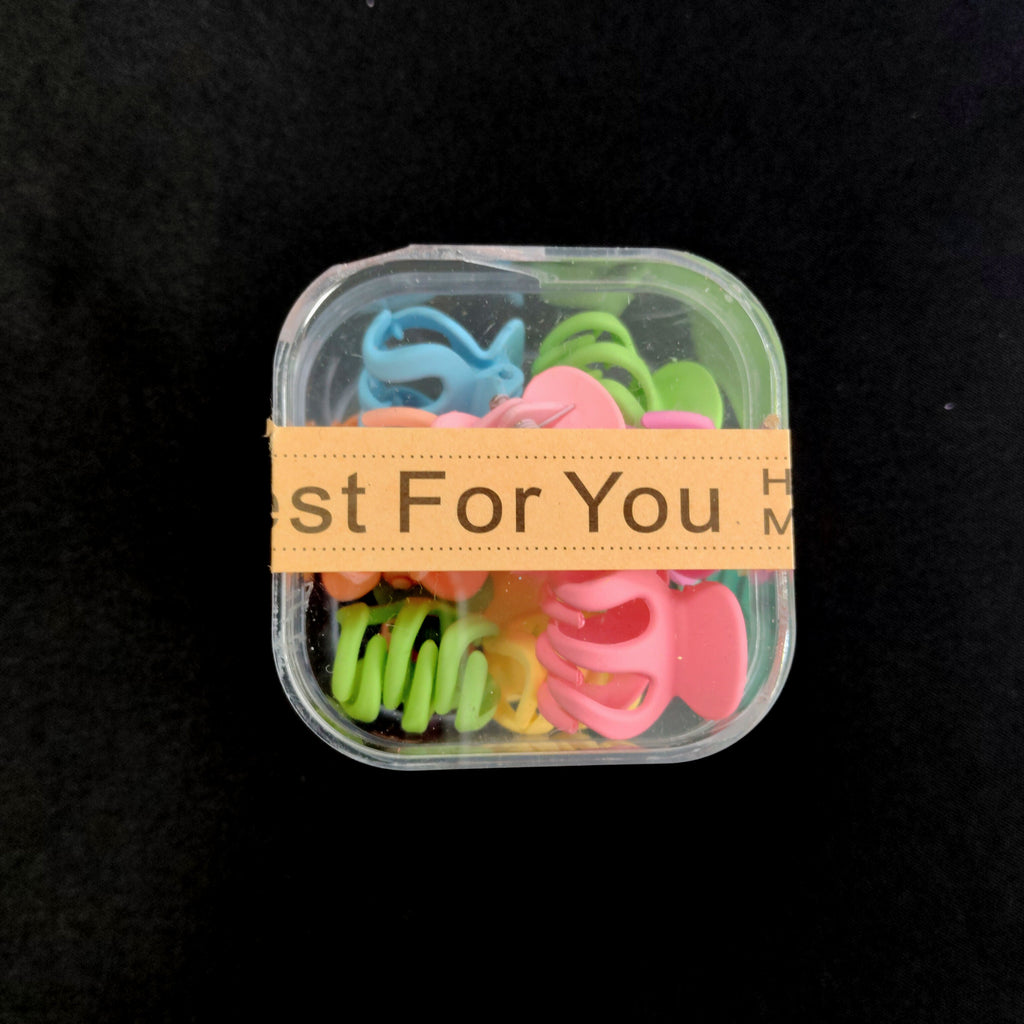 Set of 12 Mini Pastel Hair Claw Clips for Women & Girls | Cute Small Jaw Clips | Colorful Hair Accessories for Thin Hair