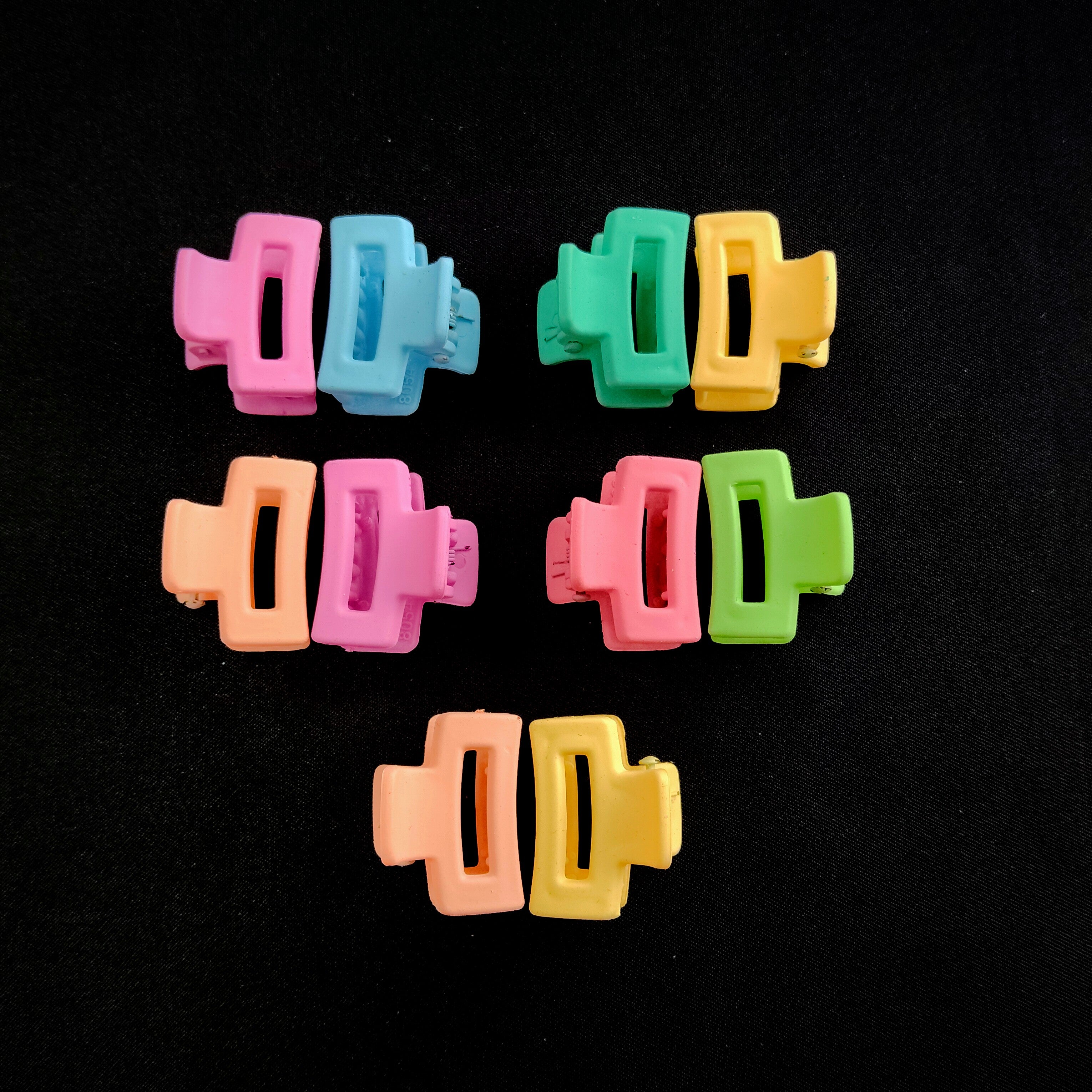 Mini Matte Hair Claw Clips – Pastel Assorted Colors, Non-Slip Jaw Accessories