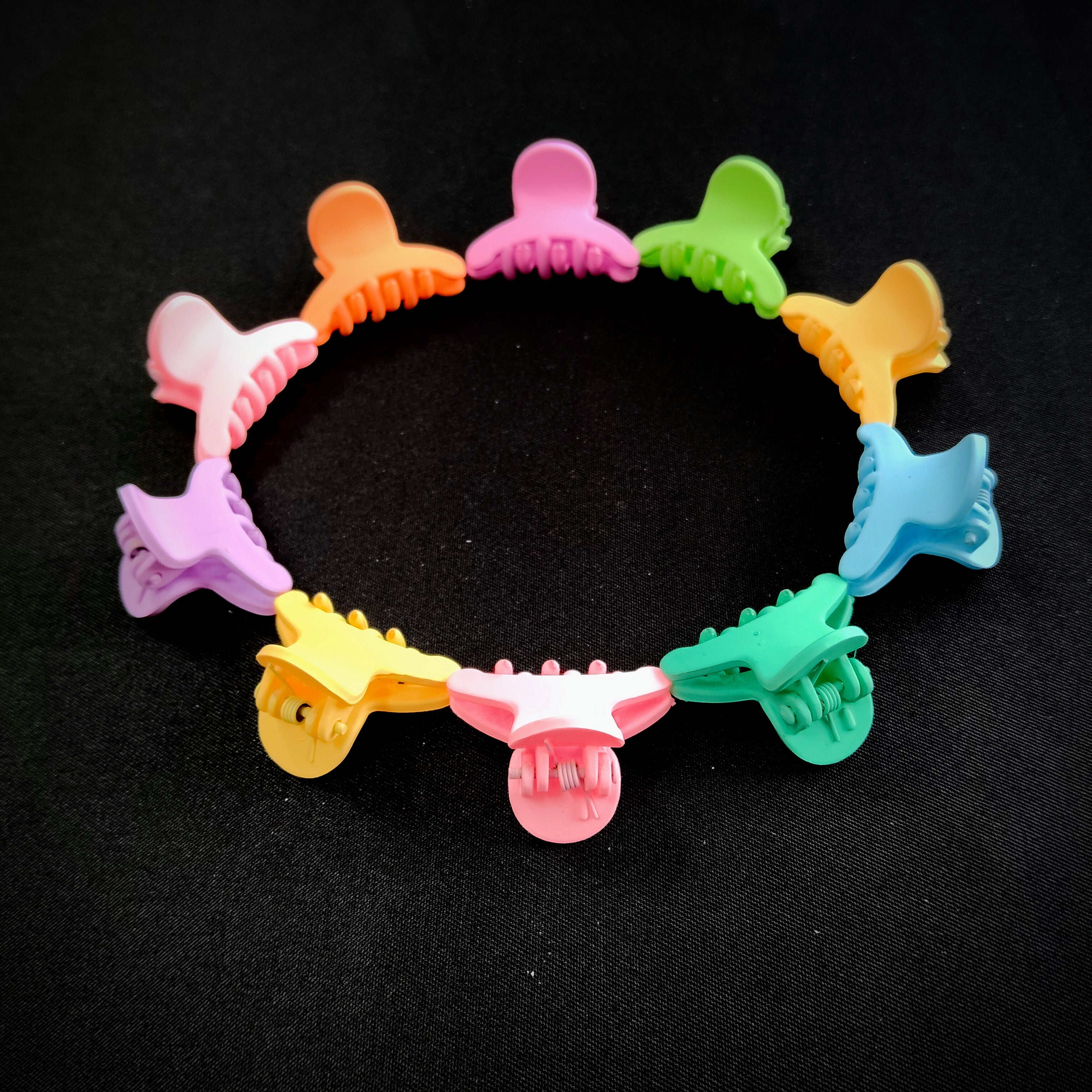 Mini Hair Claw Clips – Pastel Assorted Colors, Non-Slip Styling Accessories