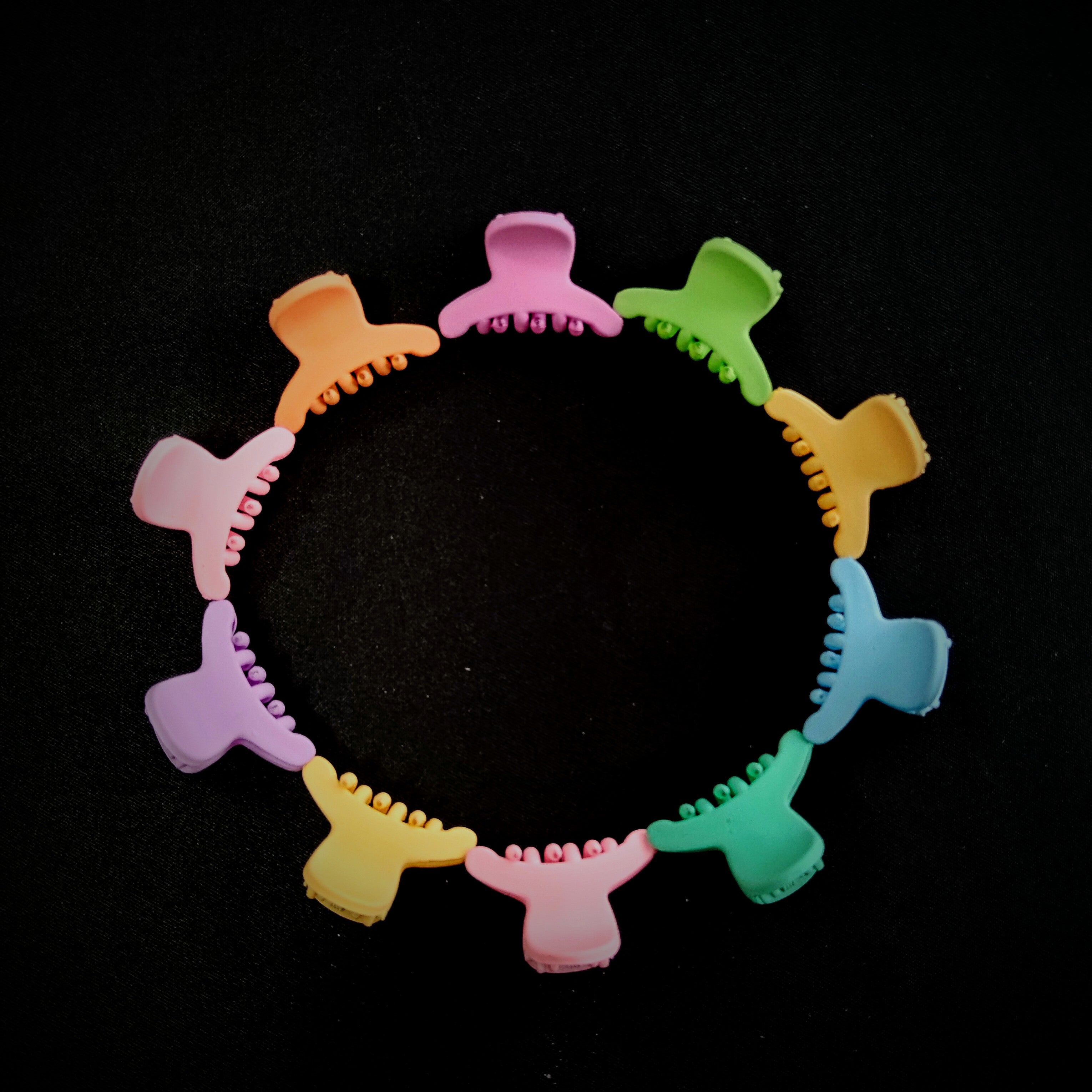 Mini Hair Claw Clips – Pastel Assorted Colors, Non-Slip Styling Accessories
