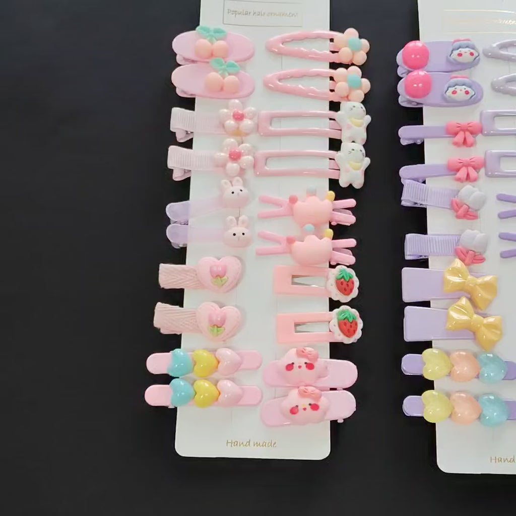 20PCS Kawaii Hair Clips, Colorful Hairpins for Girls, Snap Clips