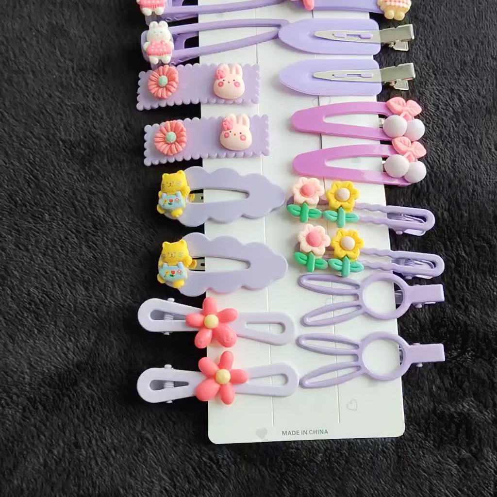 20PCS Cartoon Hair Clips, Colorful Hairpins for Girls, Snap Clips