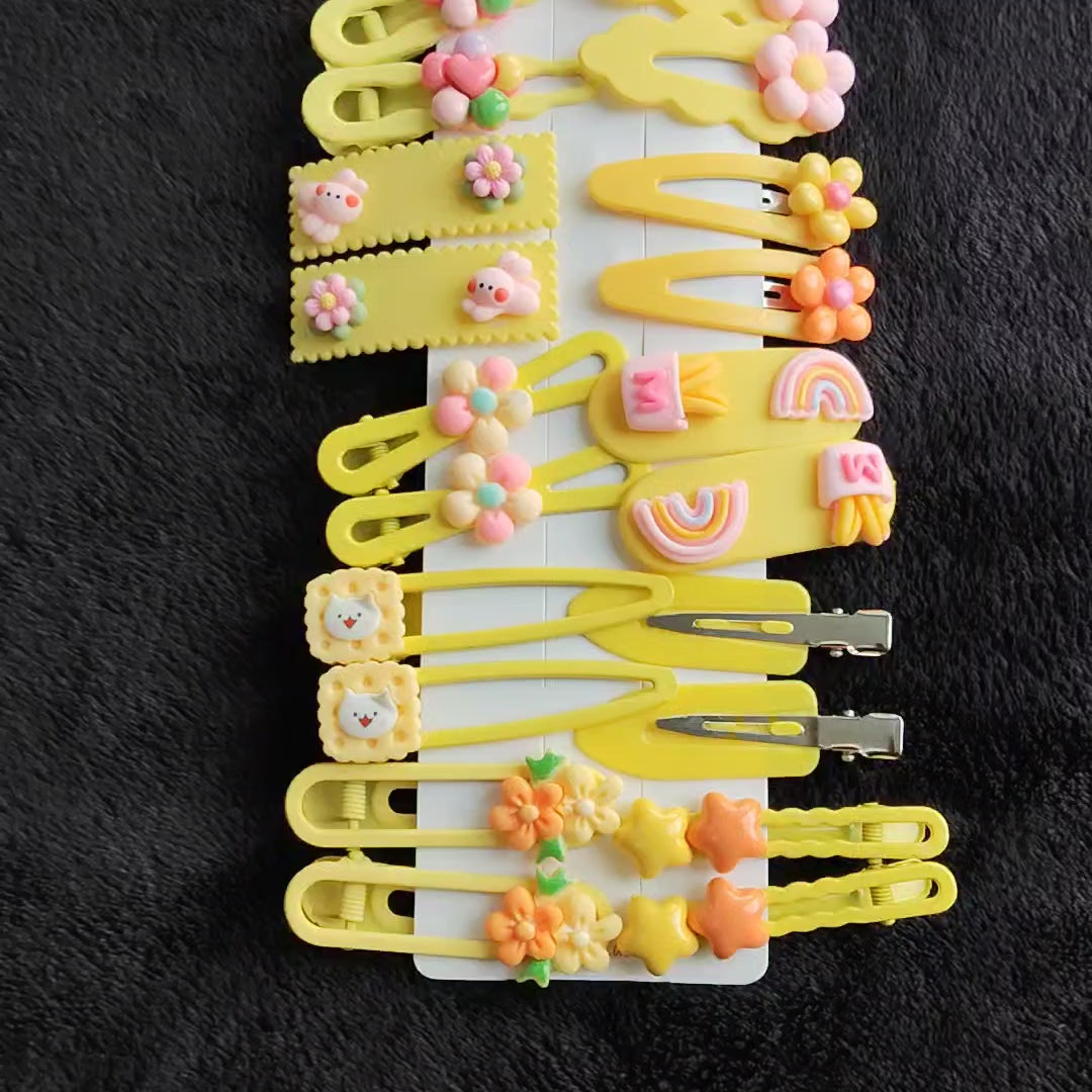 20PCS Cartoon Hair Clips, Colorful Hairpins for Girls, Snap Clips